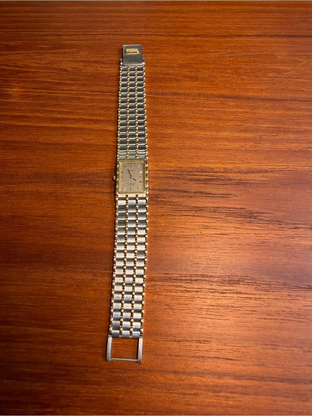 Vintage Seiko LaSalle 8420-6509 14K Gold Bezel Two Tone Quartz Watch